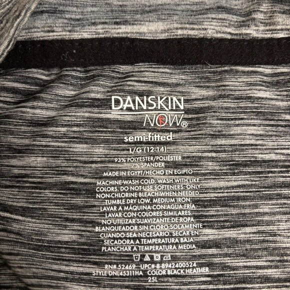 DANSKIN NOW Semi-Fitted 1/4 Zip Grey Heather Long Sleeve Sz Large - Picture 3 of 4